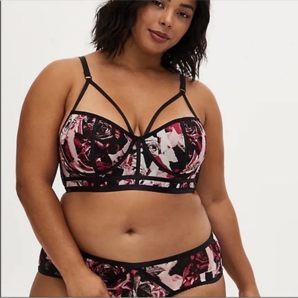 NWT Torrid Unlined Bralette Torn Rose Underwire - Picture 1 of 6